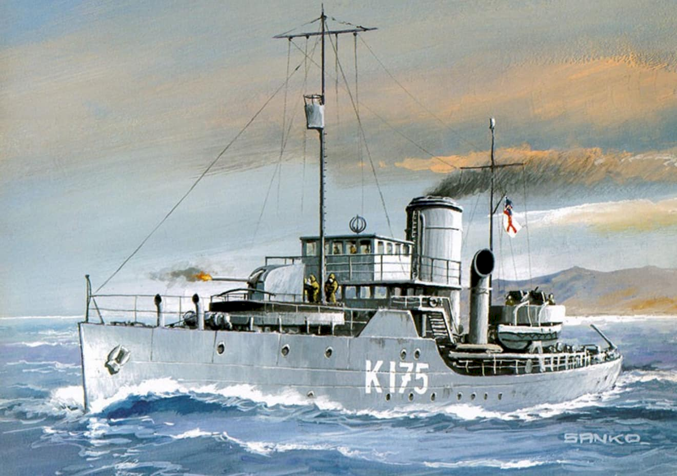 Artist&apos;s rendition of HMCS Wetaskiwin 1940-45
